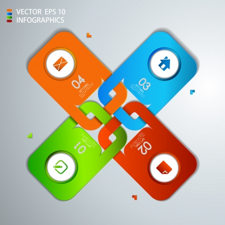 vector paper progress steps for tutorial のイラスト素材