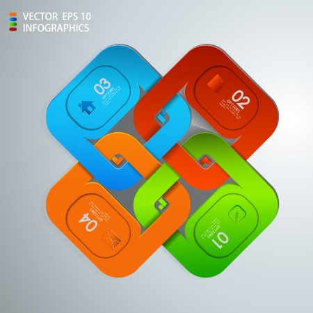 vector paper progress steps for tutorial のイラスト素材