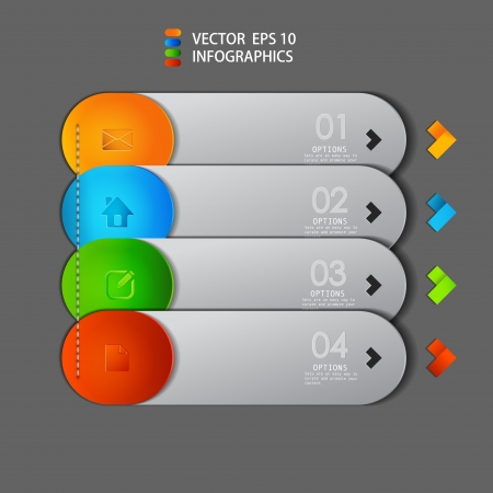 vector paper progress steps for tutorial のイラスト素材