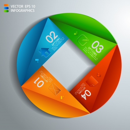 vector paper progress steps for tutorial のイラスト素材