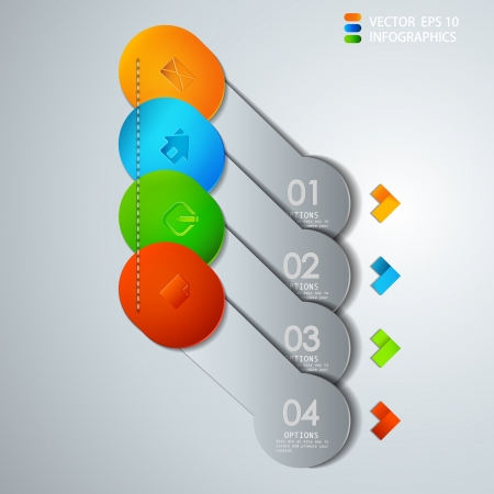 vector paper progress steps for tutorial のイラスト素材