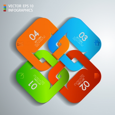 vector paper progress steps for tutorial のイラスト素材