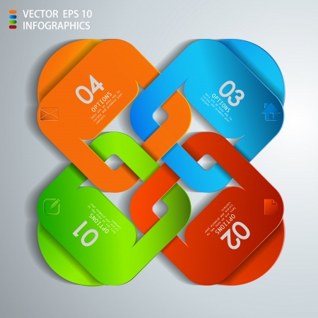 vector paper progress steps for tutorial のイラスト素材