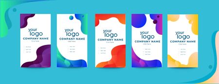 Clean and simple abstract blue business card namecard design set