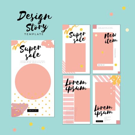 social media layout template design storyのイラスト素材