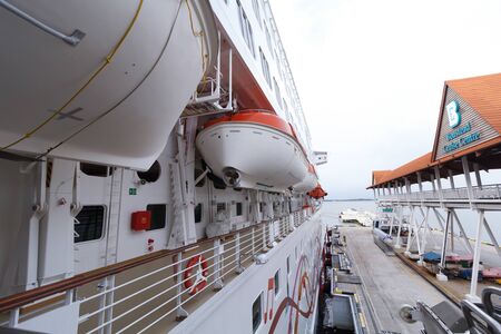 A Star Cruise is Docked at Boustead Cruise Centre in Port Klangの写真素材