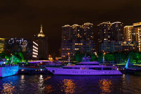 Cruise docked by Chinese Upper Class Residence