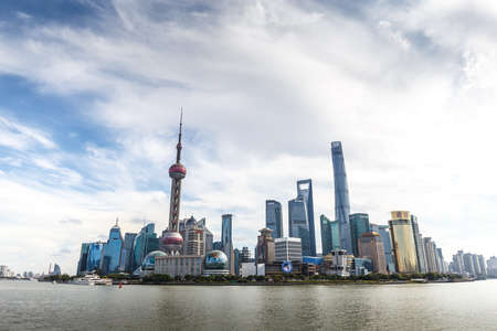 Shanghai, China buildings in the morning