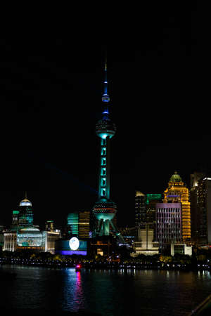 Oriental Pearl TV Tower in Greenのeditorial素材