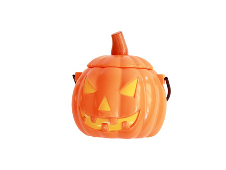 halloween pumpkin with candle light insideの写真素材