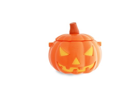 Halloween pumpkin isolated on white backgroundの写真素材