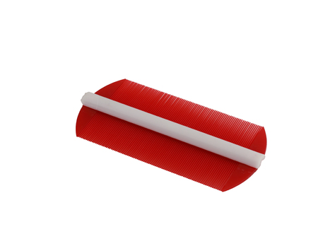 blue comb on a white backgroundの写真素材