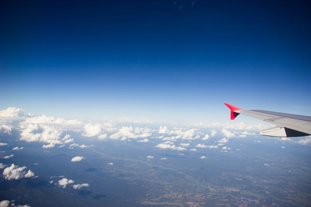 Wing aircraft flying in the skyの写真素材
