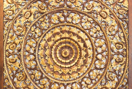 Pattern of flower carved on white backgroundの写真素材