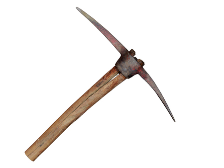 pickaxe for ore extraction on a white backgroundの写真素材