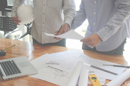 business, architecture  on architectural project, teamwork Conceptの写真素材