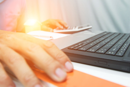 Engineer and Architect planing and house design  at Construction Site with blueprint.Architect conceptの写真素材