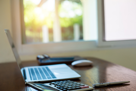 Business equipment technology for accounting searching for data on Notebook with analyzing for marketing competitor.conceptの写真素材