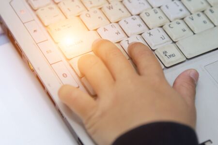 Children are searching for information to do homework.の写真素材