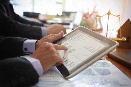 Lawyers are describing the sale transaction of a home sales project.Concepts of law
