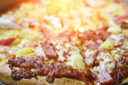 Hot pizza seafood
slice with Crab and hot dogの写真素材