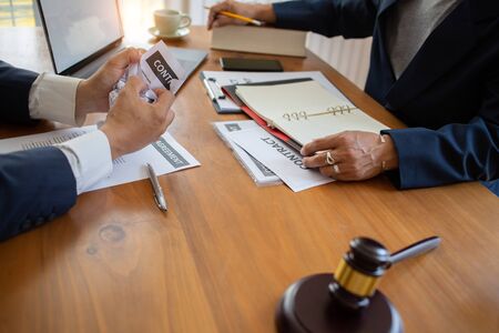 The lawyer is explaining about Cancel business contract  the principles of law for people who come...