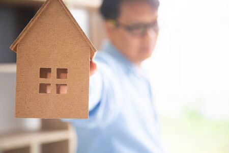 Businessmen are offering homes for interested customers to extend the property project.の写真素材