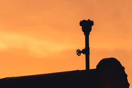 Silhouette of air release valve single ball type use for reduce air lock in water pipe chiller...
