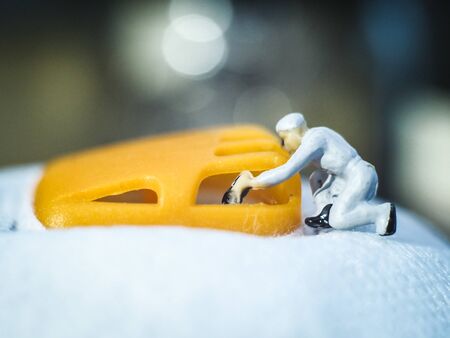 Miniature people : Mask quality inspection team