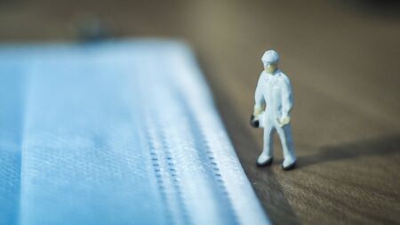 Miniature people : Mask quality inspection teamの写真素材