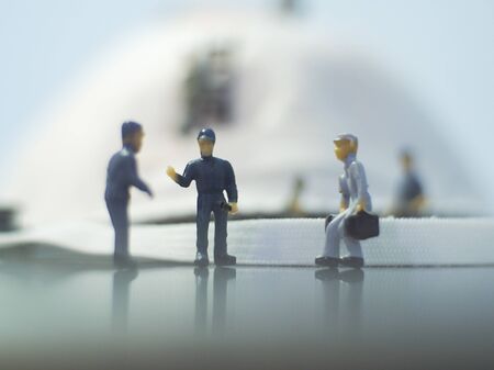 Miniature people : Mask quality inspection teamの写真素材