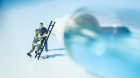 Miniature people : Mask quality inspection teamの写真素材
