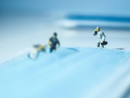 Miniature people : Mask quality inspection teamの写真素材