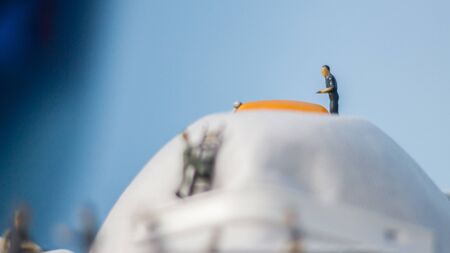Miniature people : Mask quality inspection team