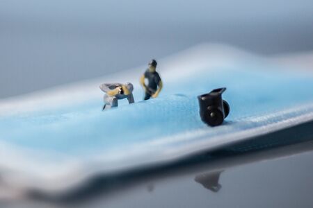 Miniature people : Mask quality inspection teamの写真素材