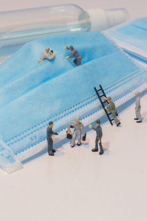 Miniature people : Mask quality inspection teamの写真素材