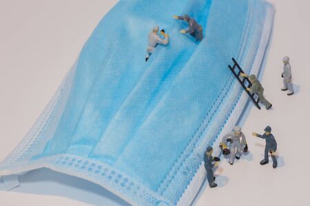 Miniature people : Mask quality inspection teamの写真素材