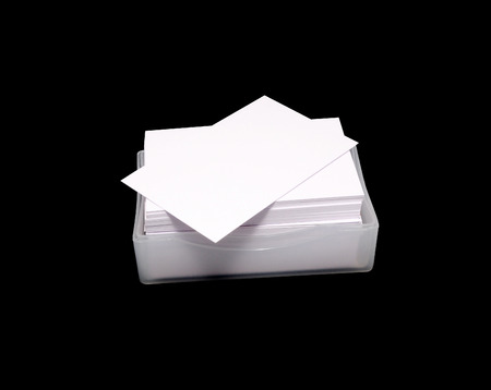 Blank card isolated on Black background. Invitation, placeの写真素材