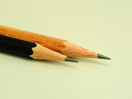 Two Pencil Wood on the tableの写真素材