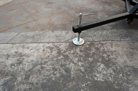 Adjustable Foot use on concrete floor with copy space textの写真素材
