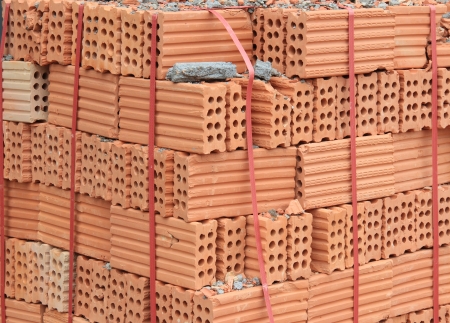 Brick walls of historic houses in typical structureの写真素材