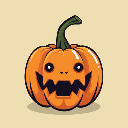 pumpkins Halloween vector design. Happy halloween. Trick or treat. cute pumpkins element for spooky yard party celebration. Vector illustration.のイラスト素材