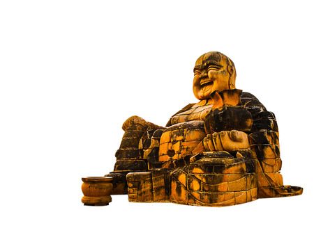 buddha stone on white backgroundの写真素材