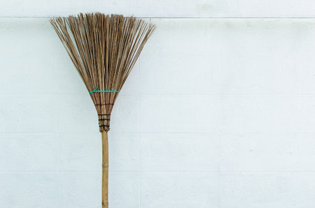 broom on white backgroundの写真素材
