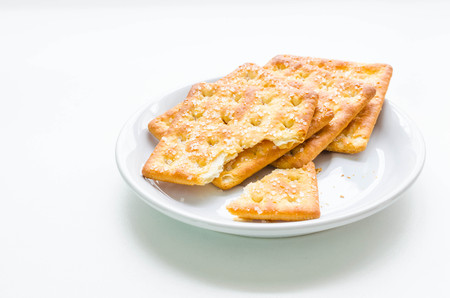 Sugar Crackers on white dishの写真素材