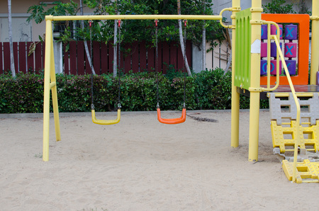 chain swings on  playground