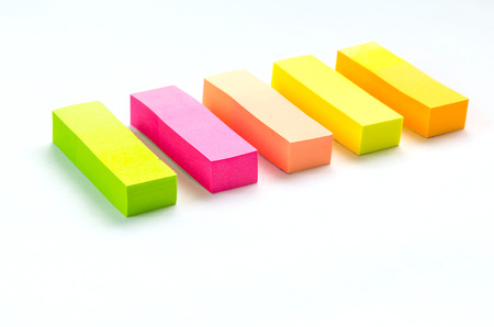 sticky notes on white backgroundの写真素材