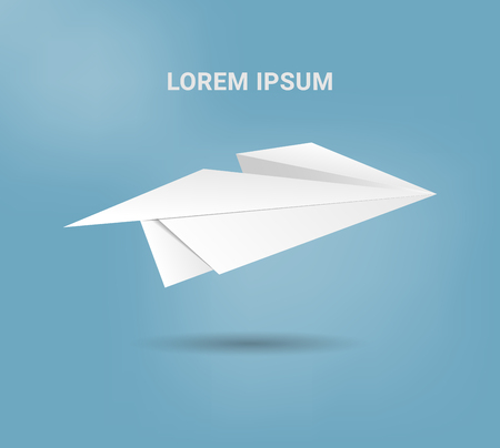White Paper airplane on blue background. vectorのイラスト素材