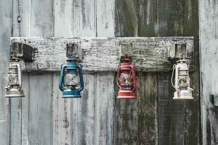 lantern on abstract wooden background.の写真素材