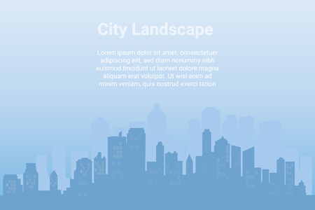 City landscape. Downtown landscape with Modern architecture Urban.  Horizontal banner with megapolis panorama.のイラスト素材